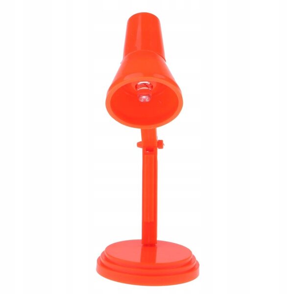 Lampada LED per casa delle bambole 1/6 con base arancione e luce accesa