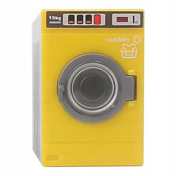 Miniatura Pralka per Casa delle Bambole 1:12 Giocattolo Decorativo Giallo