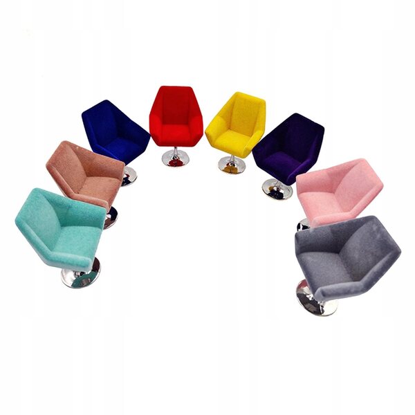 Miniatuur moderne houten stoel voor poppenhuis 1:12 grijs