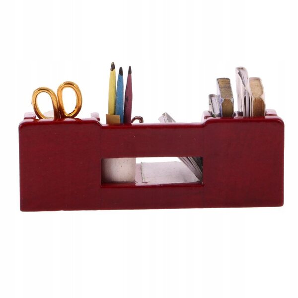 Miniatuur studeertafel en plank voor houten poppenhuis op schaal 1:12