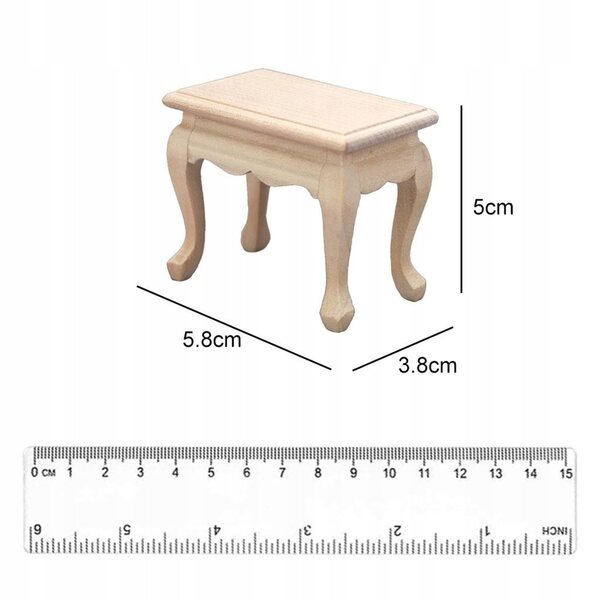 Mini Tavolo in Legno 1:12 per Case delle Bambole - Accessorio Decorativo