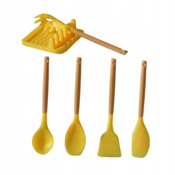 Ensemble miniature d’accessoires de cuisine jaunes pour maisons de poupées à l’échelle 1:6