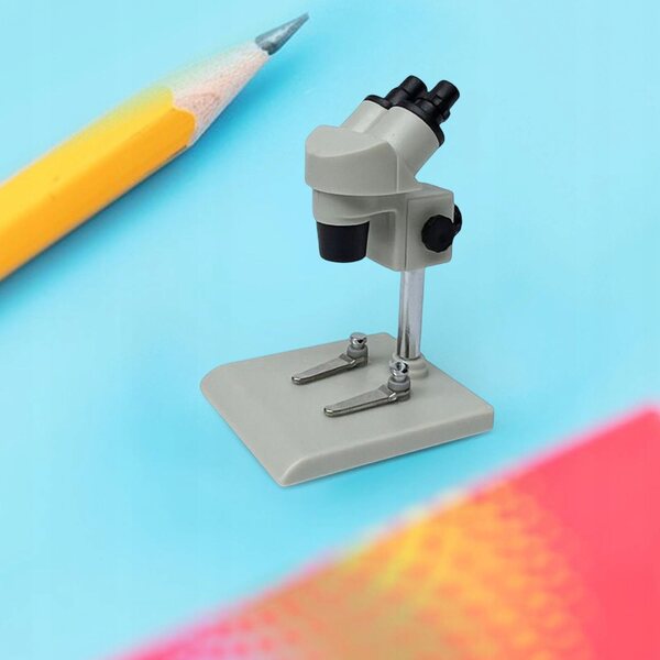 Miniatuur witte microscoop voor poppenhuis 1/12 - decoratief laboratorium