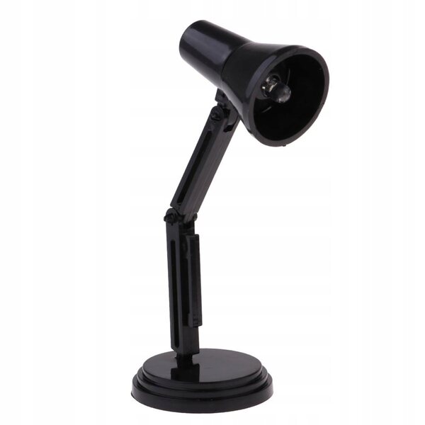 Lampe de table LED miniature pour maison de poupée à l'échelle 1/6, couleur noire