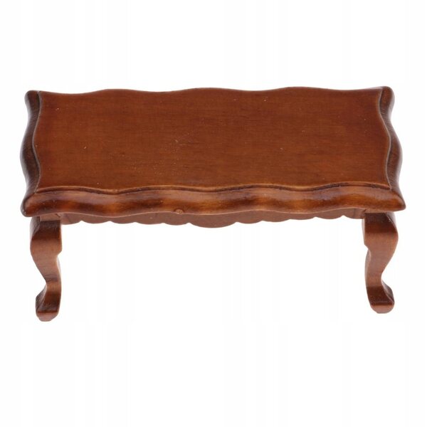 Mini Tavolino in Legno per Casa delle Bambole 1:12 Colore Marrone Ondulato