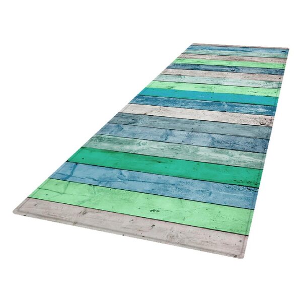 Blauer rutschfester Teppich 60x180cm aus Polyester, widerstandsfähig und dekorativ für das Zuhause