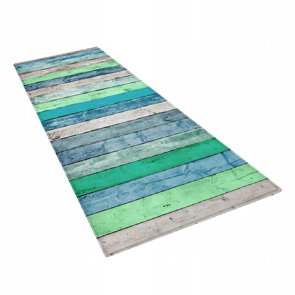Blauer rutschfester Teppich 60x180cm aus Polyester, widerstandsfähig und dekorativ für das Zuhause