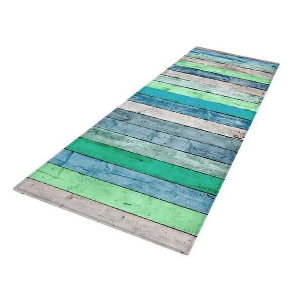 Blauer rutschfester Teppich 60x180cm aus Polyester, widerstandsfähig und dekorativ für das Zuhause