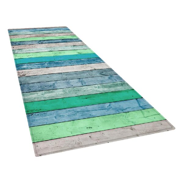 Blauer rutschfester Teppich 60x180cm aus Polyester, widerstandsfähig und dekorativ für das Zuhause