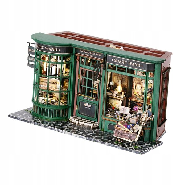 DIY drewniany miniaturowy domek dla lalek europejski z LED