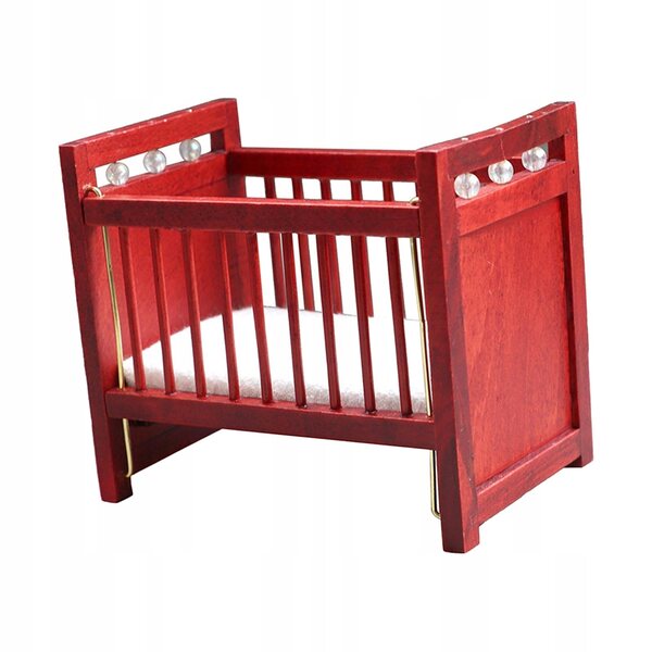 Mini letto in legno per casa delle bambole in scala 1:12, gioco decorativo ecologico