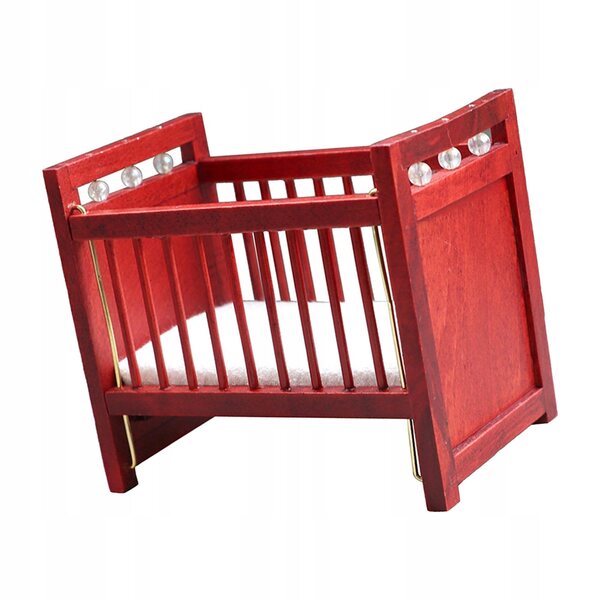 Mini letto in legno per casa delle bambole in scala 1:12, gioco decorativo ecologico