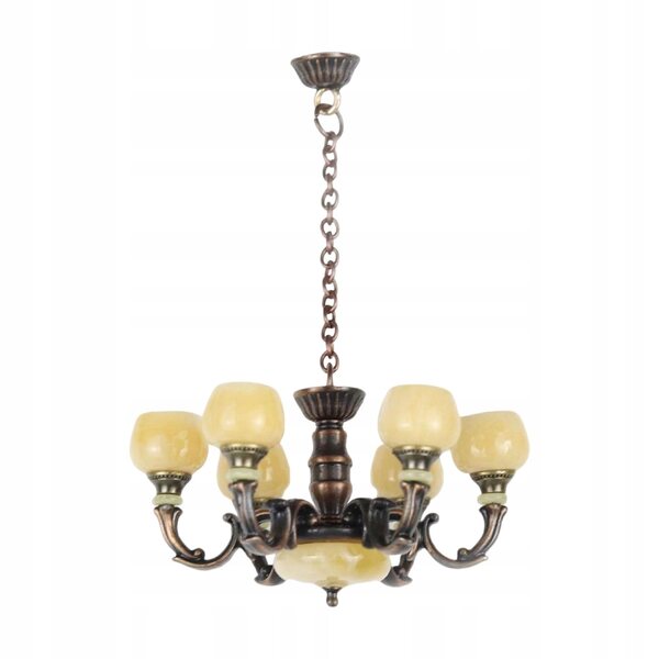 Lustre miniature en métal pour maisons de poupées, échelle 1:12, couleur bronze