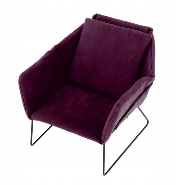 Miniature sofa 1/6 til dukkehus i lilla fløjl - moderne møbler