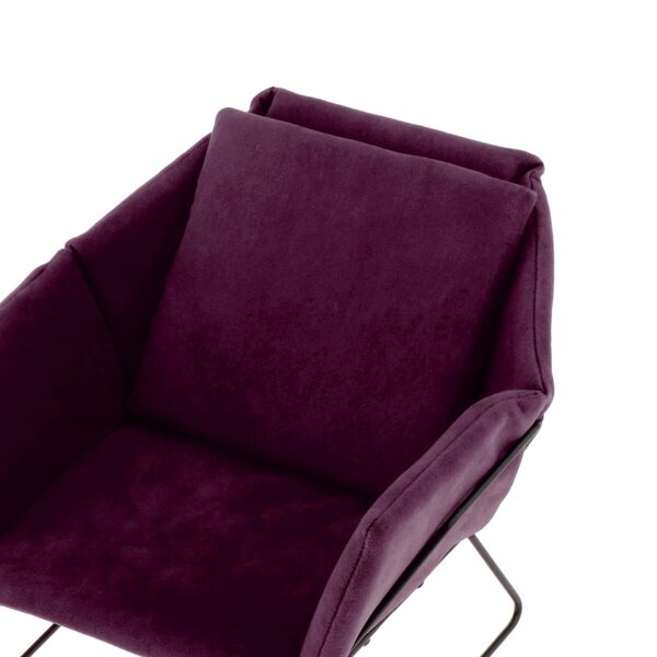 Miniature sofa 1/6 til dukkehus i lilla fløjl - moderne møbler