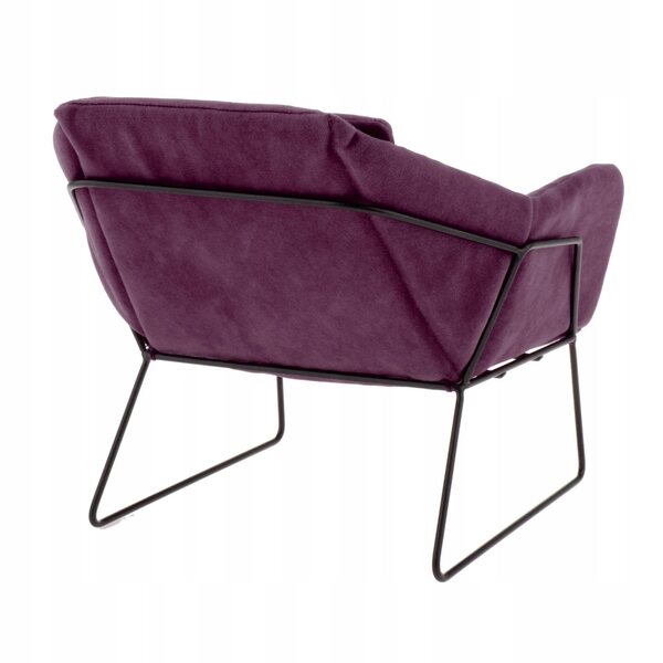 Miniature sofa 1/6 til dukkehus i lilla fløjl - moderne møbler