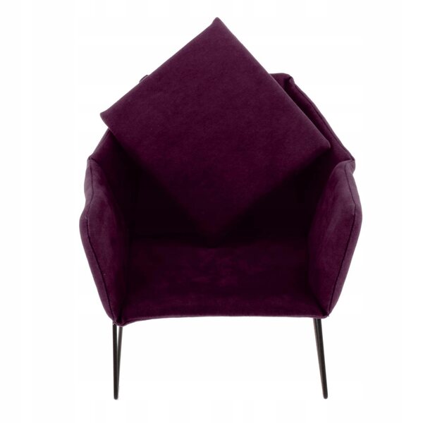 Miniature sofa 1/6 til dukkehus i lilla fløjl - moderne møbler