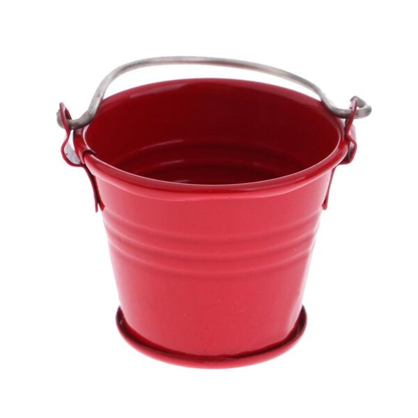 Miniatura Secchio Rosso per Casa delle Bambole 1/12 - Metallo Resistente