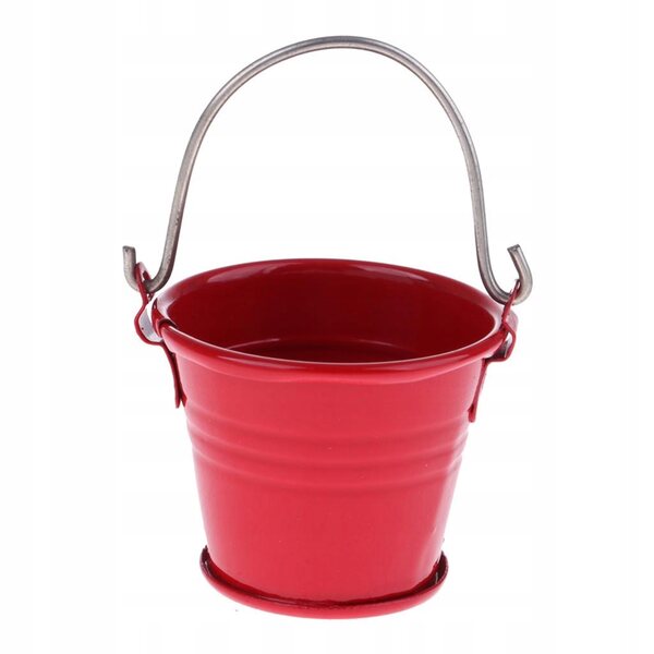 Miniatura Secchio Rosso per Casa delle Bambole 1/12 - Metallo Resistente