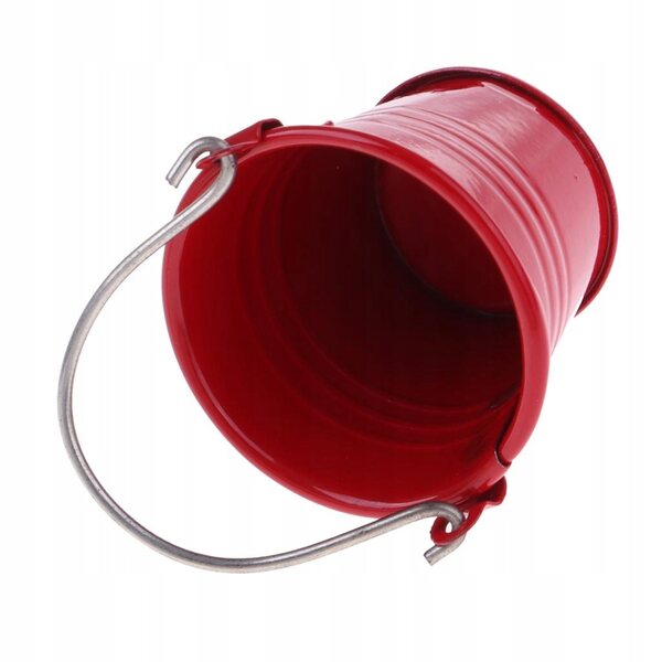 Miniatura Secchio Rosso per Casa delle Bambole 1/12 - Metallo Resistente