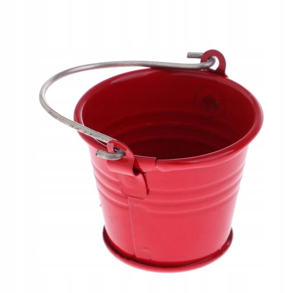 Miniatura Secchio Rosso per Casa delle Bambole 1/12 - Metallo Resistente