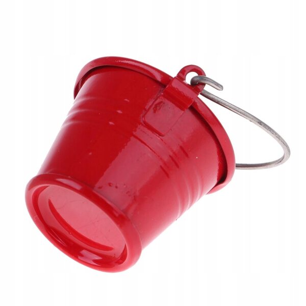 Miniatura Secchio Rosso per Casa delle Bambole 1/12 - Metallo Resistente