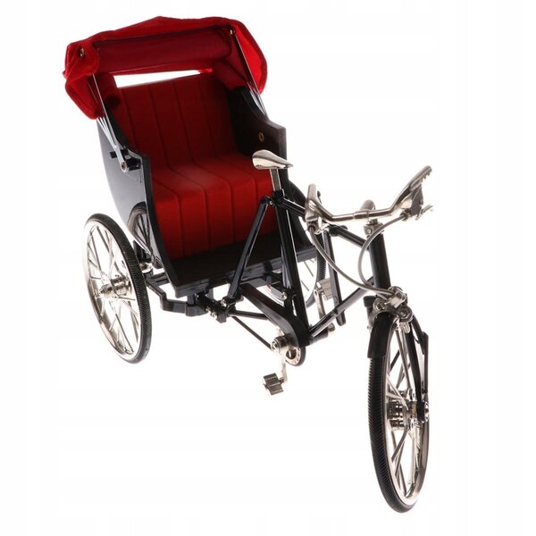 1:10 Alloy Diecast Racing Trójkołowy Rickshaw Model roweru Zabawka Czarna
