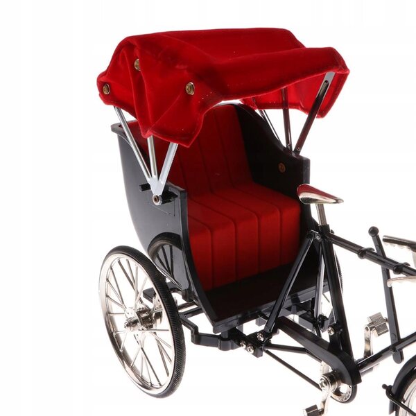 1:10 Alloy Diecast Racing Trójkołowy Rickshaw Model roweru Zabawka Czarna