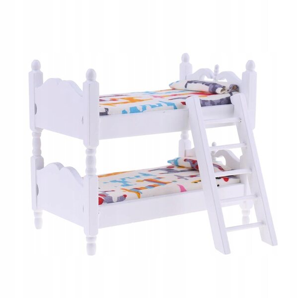 1:12 Puppenhaus-Etagenbett aus Holz mit Giraffenmuster
