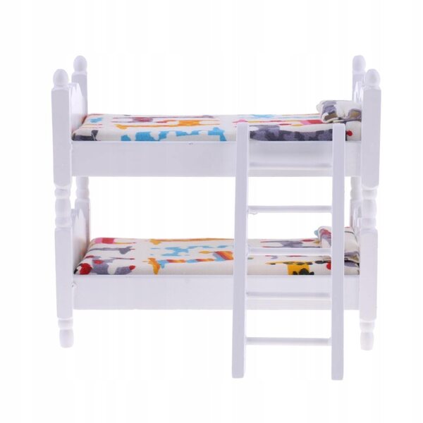 1:12 Puppenhaus-Etagenbett aus Holz mit Giraffenmuster