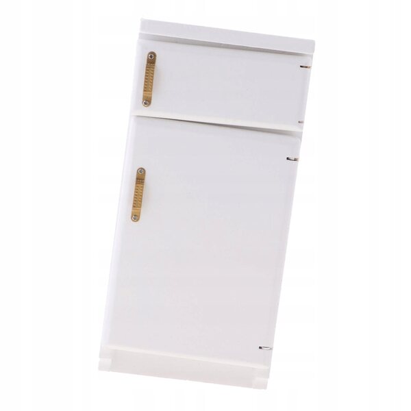Miniatura frigorifero in legno bianco scala 1/12 per casa delle bambole