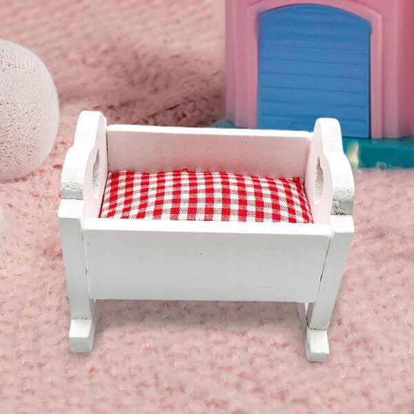 Letto Miniatura in Legno 1:12 per Casa delle Bambole - Accessorio Decorativo
