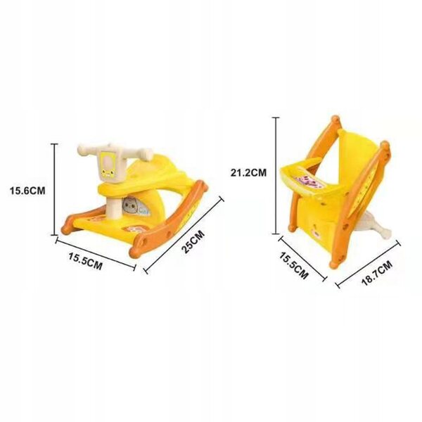 2-teiliges Möbelset für 1:6-Puppen – Esszimmerstuhl und Schaukelstuhl aus Holz