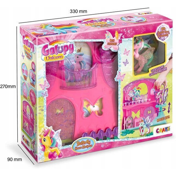 Galupy Unicorn Magico Domus Mariposa con Figurina e Accessori per Bambini