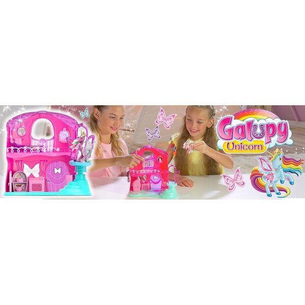 Galupy Unicorn Magico Domus Mariposa con Figurina e Accessori per Bambini