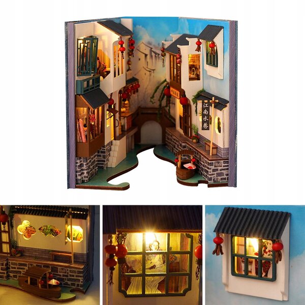 DIY-Puppenhaus-Miniaturen mit LEDs und realistischen Holzmöbeln