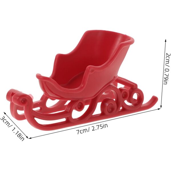 YARNOW Mini Slitta Natalizia Rossa, Decorazione Compatta e Versatile per Natale