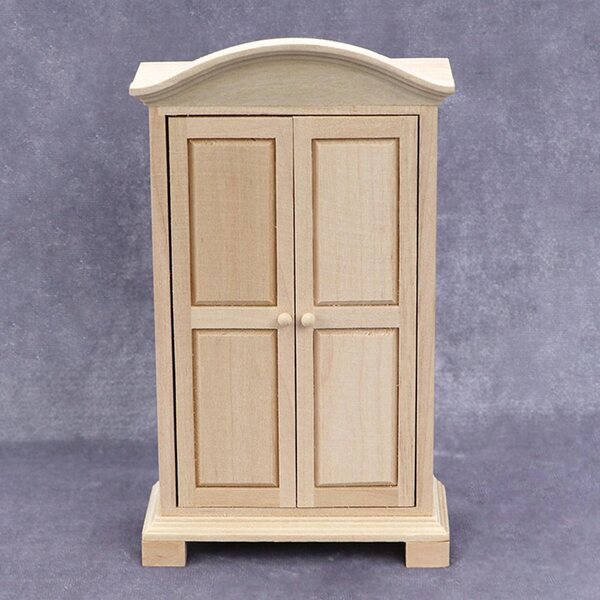 Miniatura Armadio 2 Ante in Legno per Casa delle Bambole in Scala 1:12