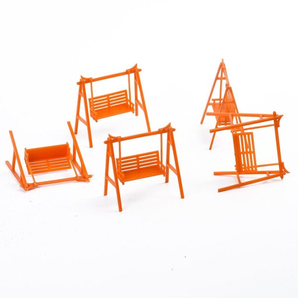 Set 5 Sedie Oscillanti in Scala 1:75 OO per Casa delle Bambole e Diorami