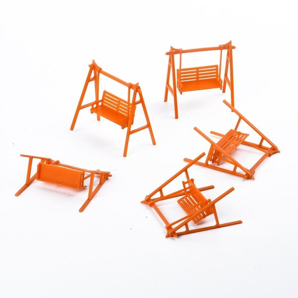Set 5 Sedie Oscillanti in Scala 1:75 OO per Casa delle Bambole e Diorami