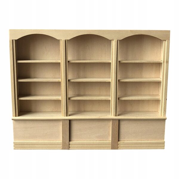 1:12 Miniatur-Holzregal für ein Puppenhaus, 4 Regale, Beige