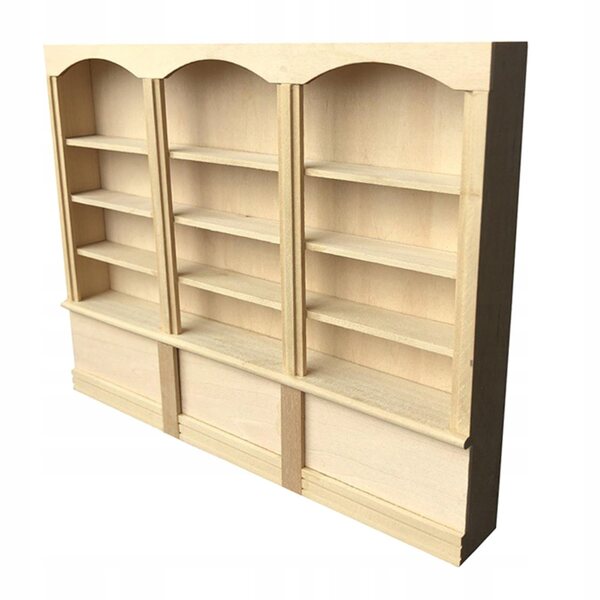 1:12 Miniatur-Holzregal für ein Puppenhaus, 4 Regale, Beige