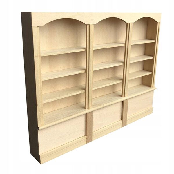 1:12 Miniatur-Holzregal für ein Puppenhaus, 4 Regale, Beige
