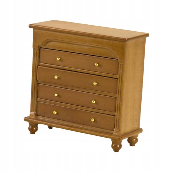 Kredens in legno miniatura 1/12 per casa delle bambole colore noce