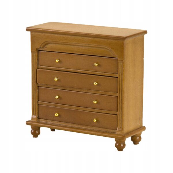 Kredens in legno miniatura 1/12 per casa delle bambole colore noce