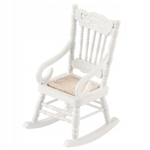 Fotel Bujany Holzminiatur 1:12 für Doll Dominion mit gewebtem Sitz