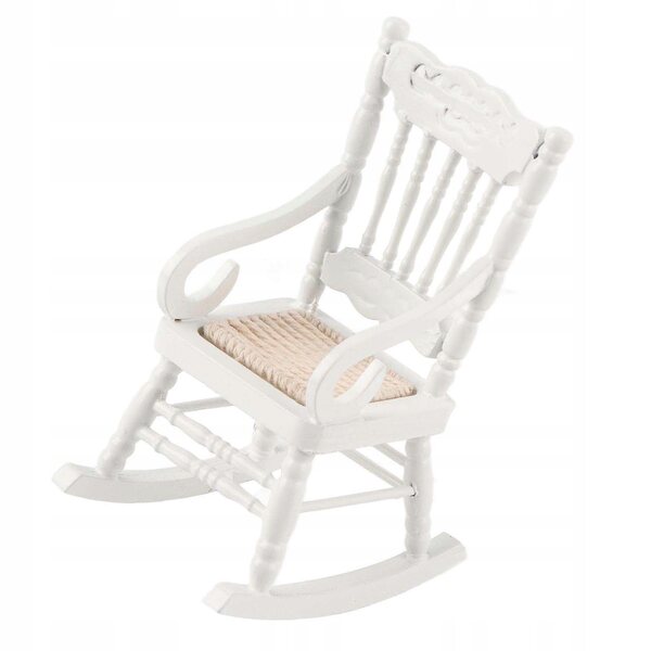 Fotel Bujany Holzminiatur 1:12 für Doll Dominion mit gewebtem Sitz