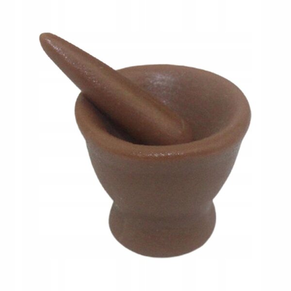 Mini Set Mortaio e Pestello in Ceramica 1/12 per Casa delle Bambole
