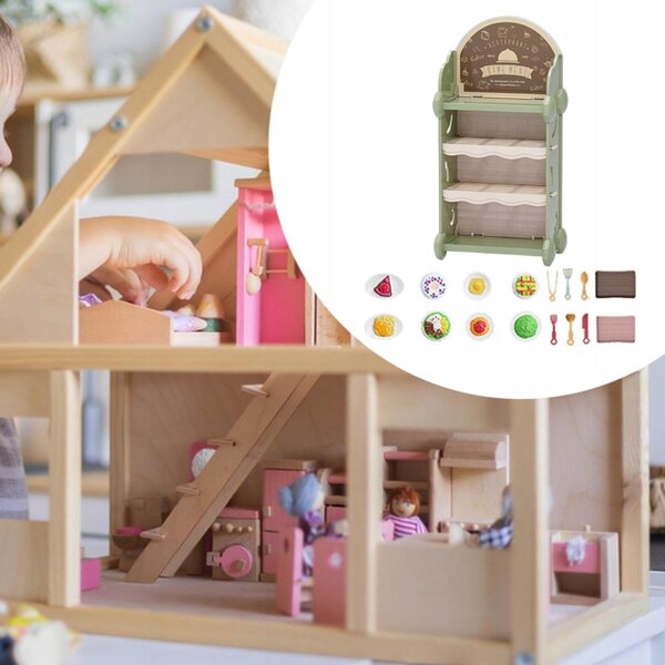 Miniaturowe zabawki do szafek Dekoracja pokoju Realistyczna półka na żywność na 17Pcs A