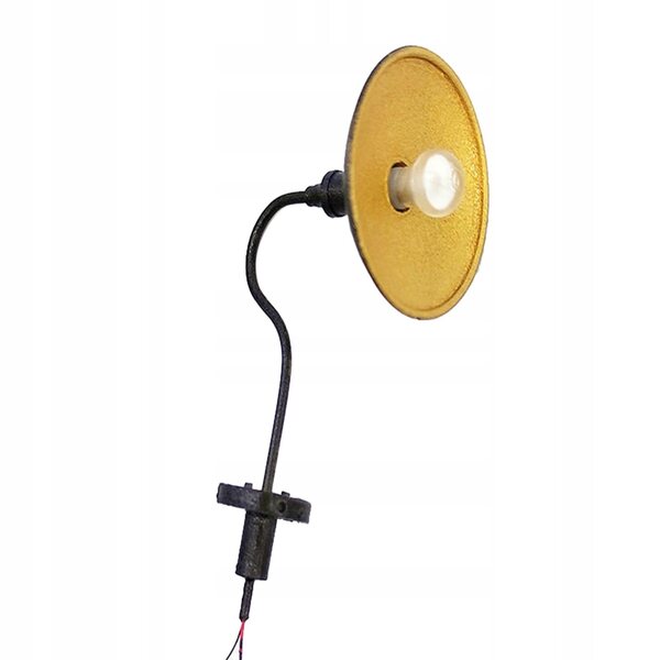 Miniatura lampada da parete LED per casa delle bambole 1:87 in metallo e resina